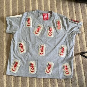 Queen of Sparkles Coca Cola Gray Short Sleeve Tee Vibrant Logo Design